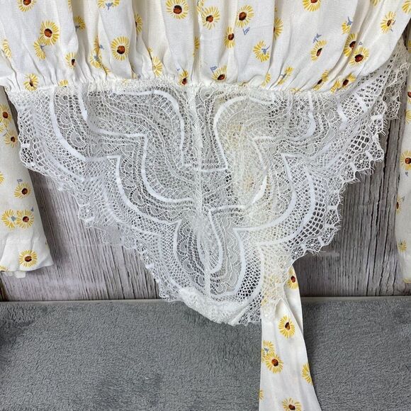 Free People Intimately Sunflower Pring Long Sleeve Bodysuit Size M 191 - Picture 10 of 13